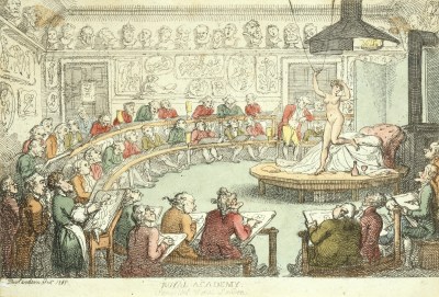 Thomas Rowlandson, A Life Class at the Royal Academy, Somerset House
