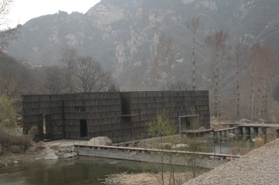 Exterior Liyuan Library, Huairou, China. Li Xiaodong Atelier