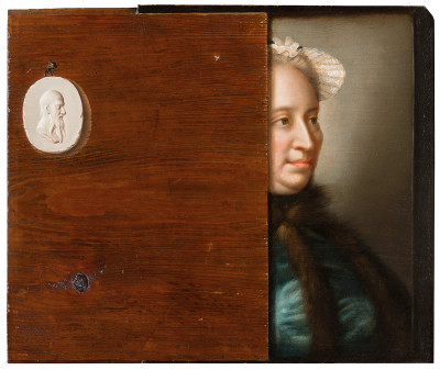 Jean-Etienne Liotard, Trompe-l'oeil with a Partial Portrait of Maria Theresa of Austria