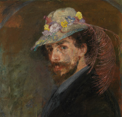 James Ensor, Self-portrait with Flowered Hat (detail)