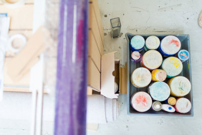 Paints in an RA Schools studio