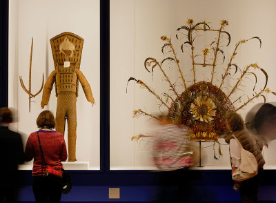 Installation view of the Voyaging and Navigation room in the Oceania exhibition at the Royal Academy of Arts, London