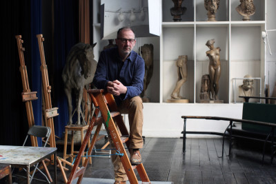 Gary Hume RA in the RA's Life drawing room