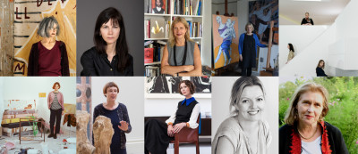 Clockwise from left: Rose Wylie RA, Gillian Wearing RA, Iwona Blazwick, Eileen Cooper RA, vPPR, Ann Dumas, Charlotte Mullins, Valeria Napoleone, Cornelia Parker RA, Rebecca Ackroyd