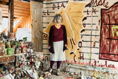 Rose Wylie RA in her Kent studio