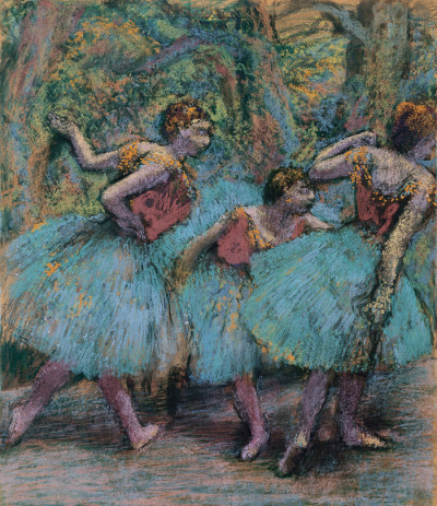 Edgar Degas, Three Dancers (Blue Skirts, Red Bodices)