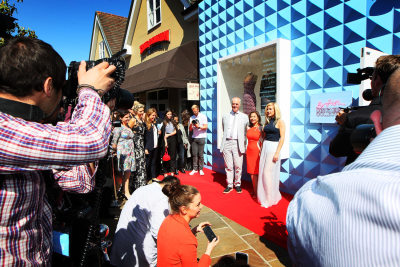 RA Secretary and Chief Executive Charles Saumarez Smith with singer Ellie Goulding at the launch of the British Fashion Collective pop-up store