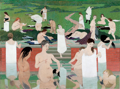 Félix Vallotton, Bathing on a Summer Evening (Le Bain au soir d’été) (detail)