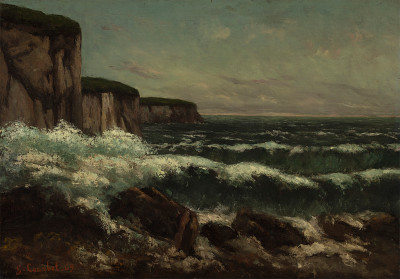 Gustave Courbet, The Cliffs near Étretat (detail)