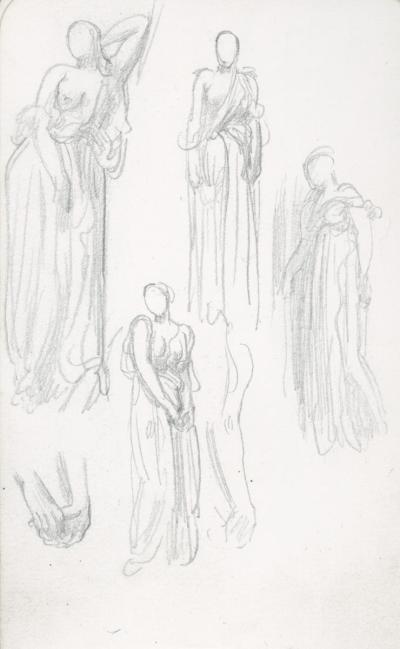 Lord Leighton PRA, Sketches of standing female figures