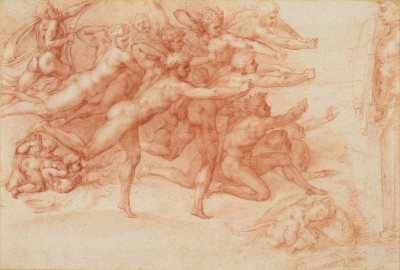 Michelangelo Buonarroti, Archers Shooting at a Herm (detail)
