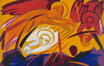 Natalia Goncharova, Harvest: Angels Throwing Stones on the City