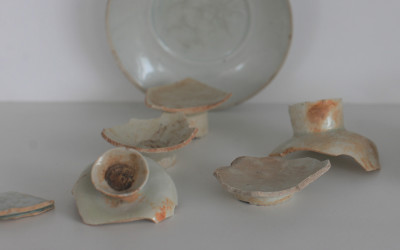 Pottery shards found in the hills of Jingdezhen