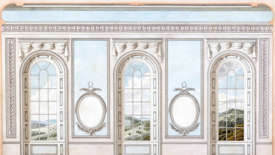 Sir William Chambers RA, Design for window wall, Queen Charlotte's Music Room, Windsor Castle, Berkshire