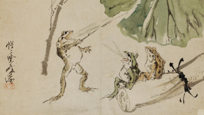 Kawanabe Kyōsai, Frog School (detail)