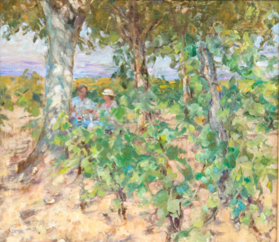 Diana Armfield RA, Picnic Among the Vines, South of France