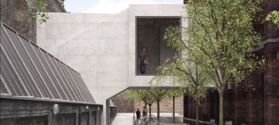 The Link Bridge viewed from the Schools Courtyard in 2018
