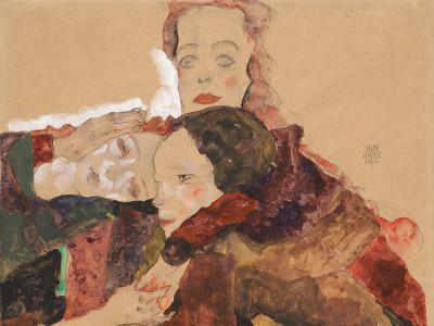 Egon Schiele, Group of Three Girls (detail)