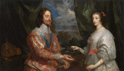Anthony van Dyck, Charles I and Henrietta Maria Holding a Laurel Wreath (detail)