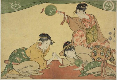 Kitagawa Utamaro, OHisa, of Okita arm wrestling