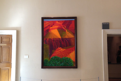 Installation view of David Hockney RA's 'Double Study for "A Closer Grand Canyon"', 1998 in the front hall of the RA
