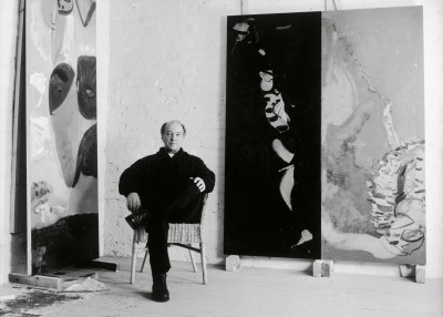 Maurice Cockrill RA at his studio in West Dulwich in 1994
