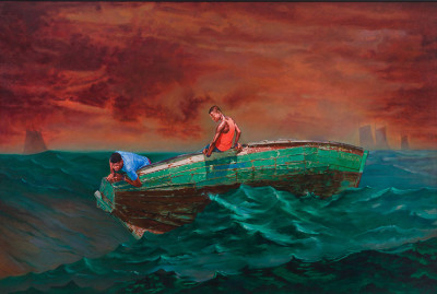 Kehinde Wiley, The Herring Net (Zakary Antoine and Samedy Pierre Louisson) (detail)