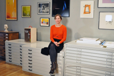 Katherine Oliver in the art store at the Royal Academy