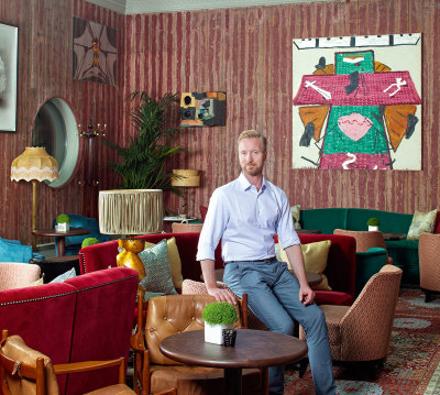Martin Brudnizki in the redesigned Academicians’ Room in the Keeper’s House at the RA