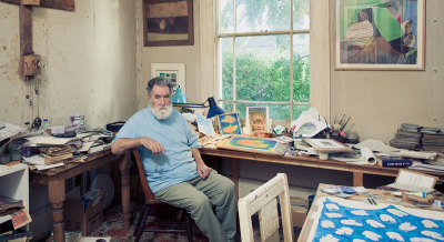Tom Phillips RA in his studio