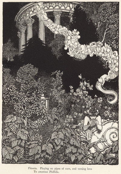 William Heath Robinson, Titania, illustration to Shakespeare’s Comedy of a Midsummer night’s dream, London