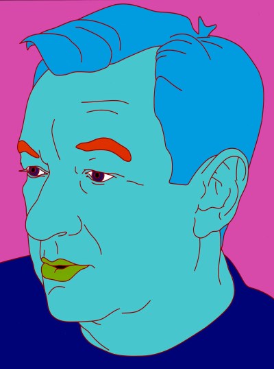 Sir Michael Craig-Martin RA, Self-Portrait (Aqua)