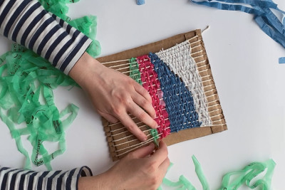 Plastic bag weaving