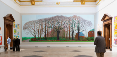 Installation view of Gallery III, RA Summer Exhibition 2007, featuring David Hockney’s 'Bigger Trees near Warter'