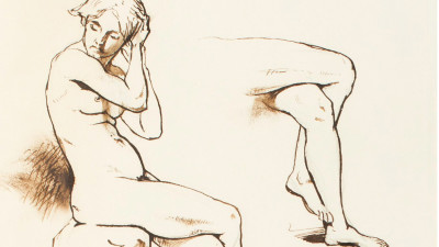Henry Hugh Armstead RA, A seated female nude