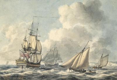 Dominic Serres, the Elder RA, English Frigates in the Channel