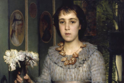 Sir Lawrence Alma-Tadema RA, Miss Anna Alma-Tadema (detail)