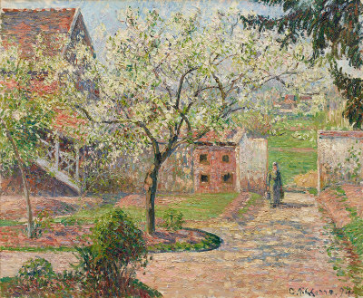 Camille Pissarro, Plum Trees in Blossom, Éragny (The Painter's Home)