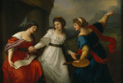 Angelica Kauffman, Self-portrait of the Artist hesitating between the Arts of Music and Painting