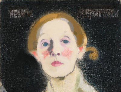 Helene Schjerfbeck, Self-Portrait, Black Background (detail)