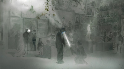 Symphony of a Missing Room. Mixed media on paper, courtesy Christer Lundahl
