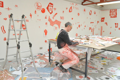 Michael Landy RA at work in his studio