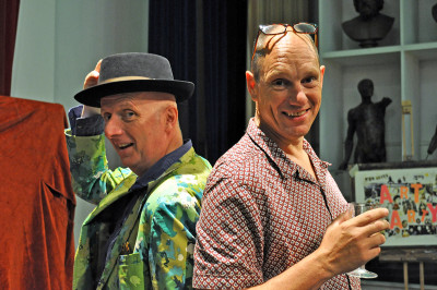 Bob and Roberta Smith and Tim Newton in the RA Schools for the first UK screening of 'Art Party'
