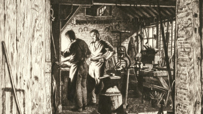 Stanley Anderson RA, Timms' Smithy, Thame (detail)
