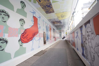 Hoarding designs outside Burlington Gardens
