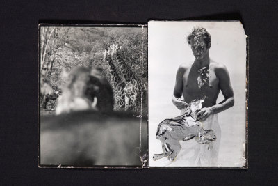 Collage made by Peter Beard, mailed to Bacon in the 1970s