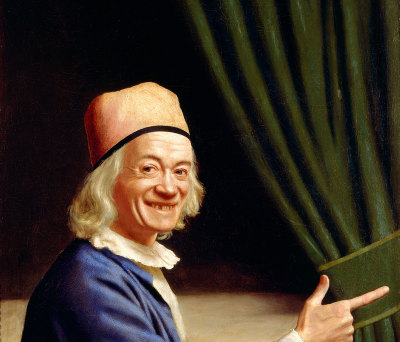 Jean-Etienne Liotard, Self-portrait Laughing (detail)
