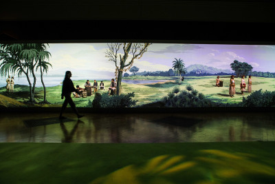 In Pursuit of Venus (infected), 2015-17, by Lisa Reihana in the Oceania exhibition at the Royal Academy of Arts, London, 29 September – 10 December 2018
