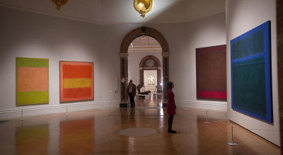 Installation view of the Central Hall in the Abstract Expressionism exhibition, at the Royal Academy of Arts, London