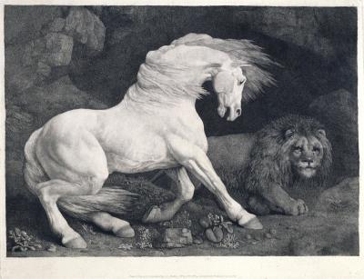 George Stubbs ARA, A Horse Affrighted at a Lion
